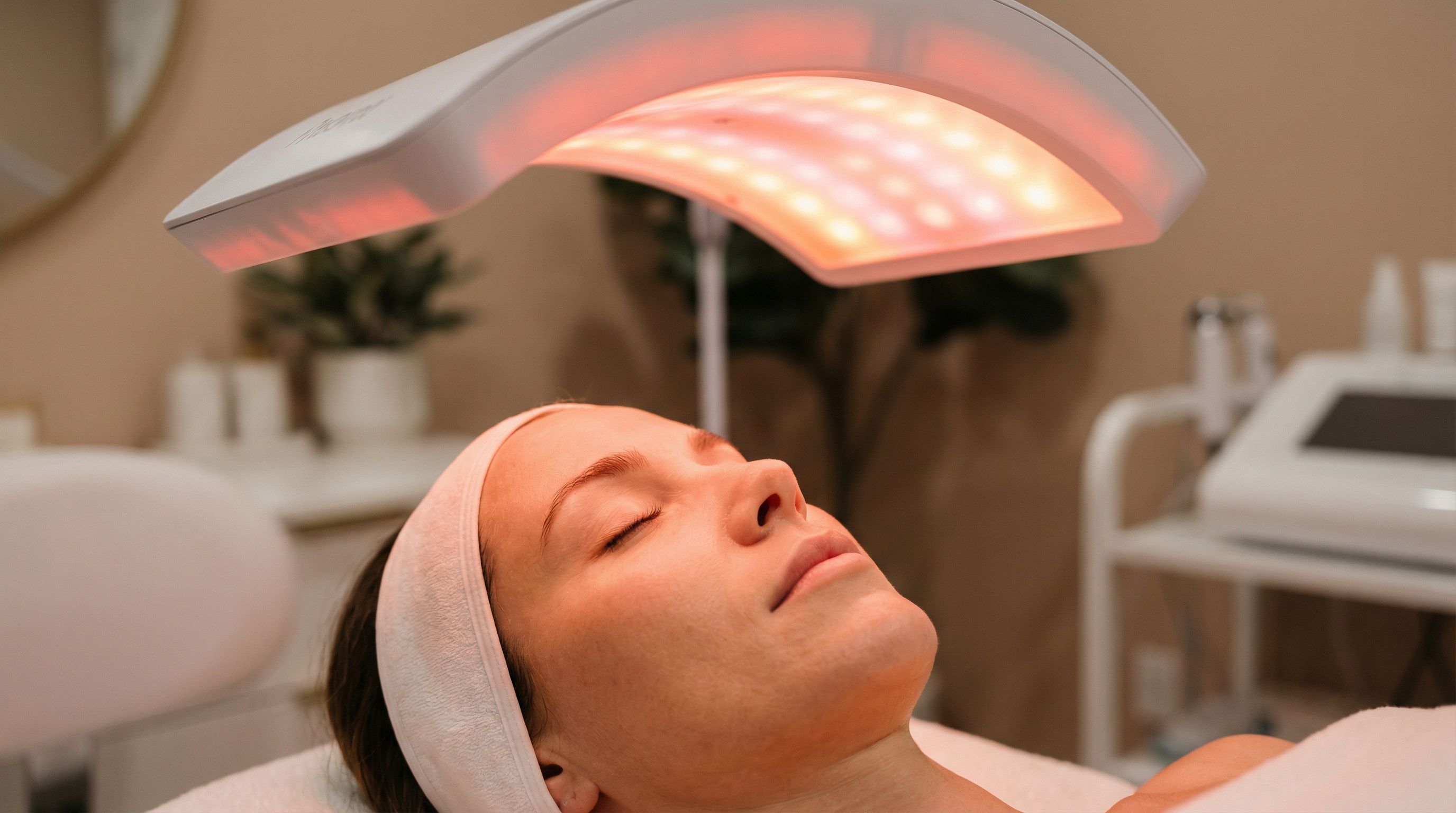 LED light therapy facial treatment
